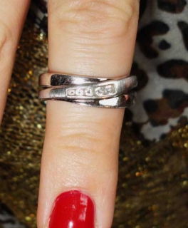 Fossil Ring 925 Silber Zirkonia / Fossil 