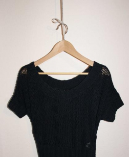 Hollister Strick Pulli Schulterfrei Dunkel Blau 