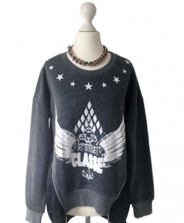 Oversized Hoodie NEU mit Reißverschlüssen anthrazit ONESIZE 34 36 38 S M L