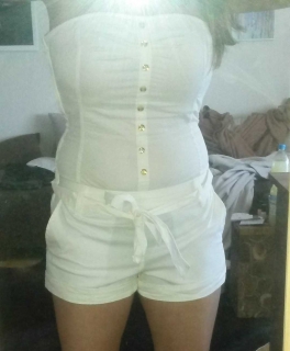 Jumpsuit creme- weiß- gold