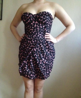 H&M Kleid pink schwarz Herzen 40 NEU Abiball