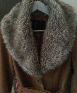 Fake Fur Mantel beige Gr. 38/40 M L