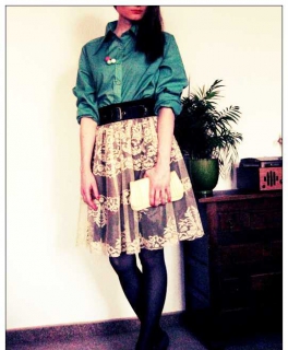 Vintage Bluse | Mint Grün | Gr. M / S | Nostalgie