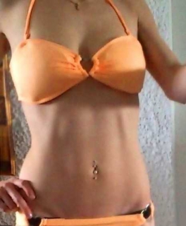 Push up Bandeau Bikini neu orange, Cup B-C , Größe S