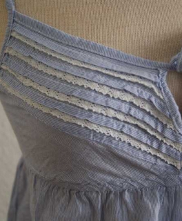 Maritim Cowgirl Vintage Hippie Top mit weißer Häkel Borte Gr. 36/38