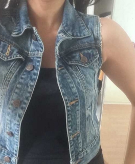 Jeansweste Used Look H&M