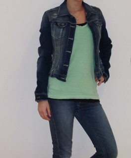 Stradivarius, Jeansjacke, used look