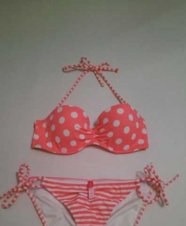 Victoria's Secret Bikini Pink/Weiss Gr.M 75B