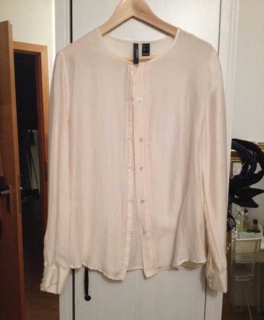 Mango, weiße Bluse ohne Kragen