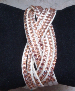 Wildleder Armband mit Strass, neu !