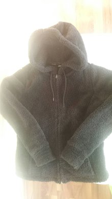 Teddyfelljacke Fleecejacke schwarz warm 38/40