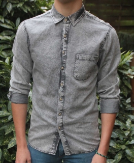 Jeans Hemd Grau !Solid Gr. S
