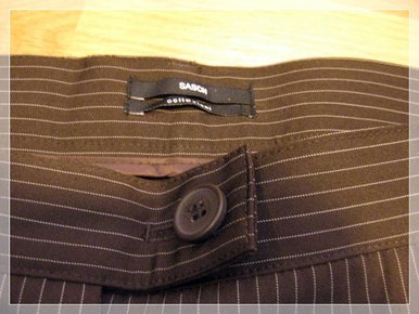 braune 7/8-Business-Nadelstreifen-Hose von SASCH collezioni Größe L (40)