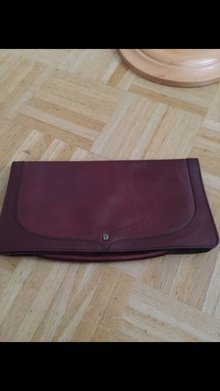 Hochwertige Leder Clutch von Étienne Aigner Bordeaux rot edel Retro Blogger true Vintage 