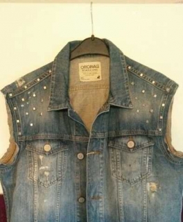 Coole Jack&Jones Denim Weste im Used look