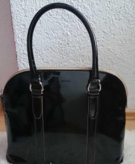 Mango Handtasche schwarz Lack