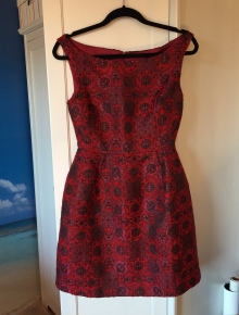 Asos Jacquard Kleid rot gemustert 36 NEU
