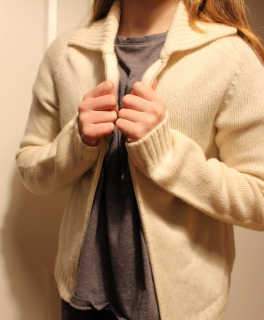 Allwhite warmer Woll Cardigan