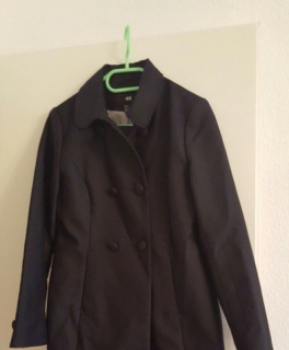 H&M Mantel Zweireiher schwarz chic Gr. 40
