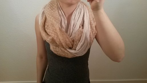 rosa Schal Schlauchschal Stoff/Strick