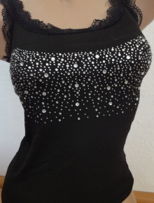 Sexy Top, Shirt, Strass Party XS, S 34 36 neu!