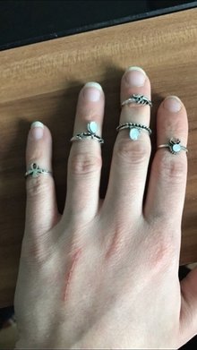 Finger Ringe silberfarben 5 Stück