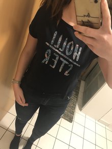 Hollister Shirt mit Spitzenabschluss