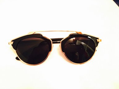 Blogger Sonnenbrille mit Goldrand 