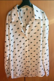 Elefant Bluse Hemd Elefanten Top Shirt langärmlig safari