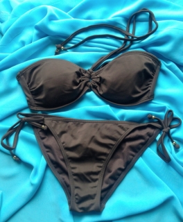 Bandeaubikini von H&M, braun, neuwertig 34 36