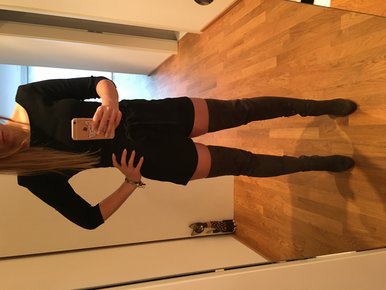 Miu Miu Overknees taupe braun high Heels 38 hoch wildlederoptik Velours