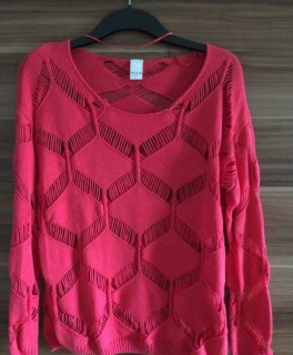 Vila / Pullover / pink / Lochmuster / M