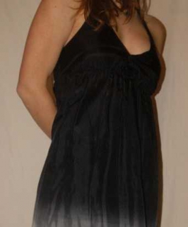 schickes Neckolder Kleid schwarz pink batik