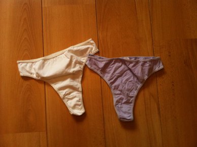 Damenunterwäsche/Damenstring (2 Stück, lila und weiß, Maggie Moon, L)