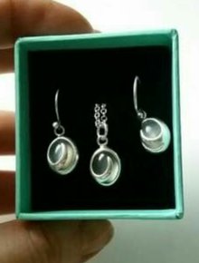 Mondstein Schmuck Set 925er Sterling Silber Neu