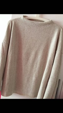 Zara Pullover soft Touch sweater M beige Kaschmir Look weich kuschelig U-Boot wie neu 