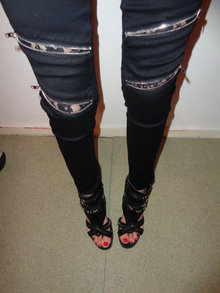 Neu! Tally Weijl Skinny Gr.S mit Reißverschlüssen/Öffnungen  Gothic  Gothik