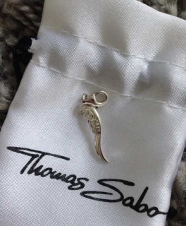 Kleiner Flügel mit Zirkonia Steinen Charm