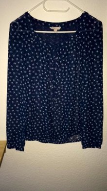 Edc Esprit Bluse Schwalben blau weiß blogger