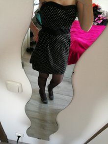 Gepunktetes Bandeau Kleid Größe XS