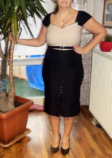 Stop Staring Pin up Kleid Größe XL schwarz creme