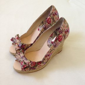 La strada strandschuhe sandaletten high heels blumen wedges keilabsatz sommer urlaub