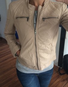 Only Kunstlederjacke Beige