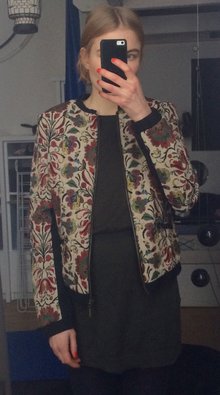 Kurzjacke Gobelin Cord floral vintage