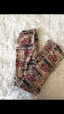 Union Jack Great Britain Britische Flagge Newspaper Muster Leggins