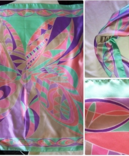 Satin Tuch Schal Bonbonfarben Pastell 80 x 80 cm