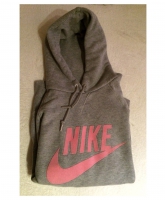 Nike Hoodie in Grau mit Rosa / Pullover / Kapuzenpullover