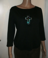 Shirt mit Glitzerkreutz, niceconnection, Größe 40