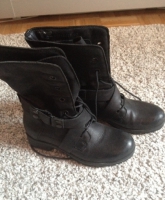 Echtleder Biker Boots NEU Schwarz