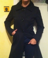 Schwarzer eleganter langer Mantel von h&m